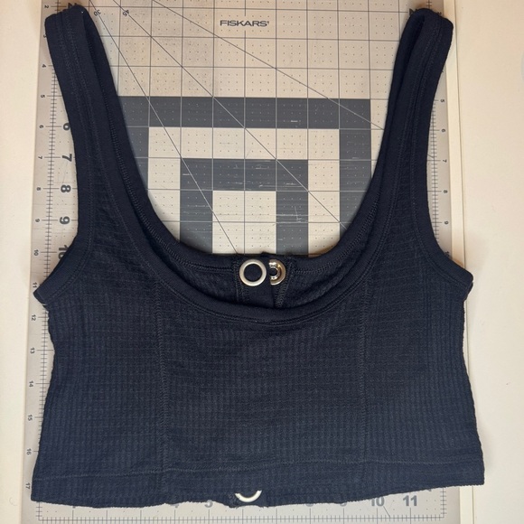 *NWT* Free People Snap Up Ribbed Cropped Halter Tank Top / Shirt (Orig. $38) - Picture 7 of 7